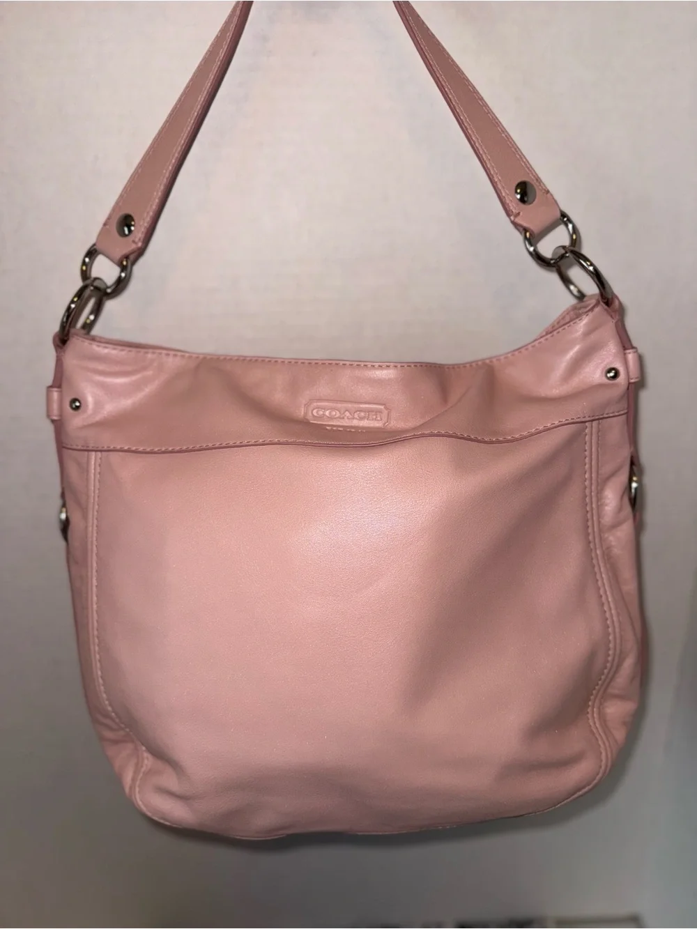 Coach Zoe Blush Pink Leather Crossbody Bag/Hobo - Picture 5 of 8